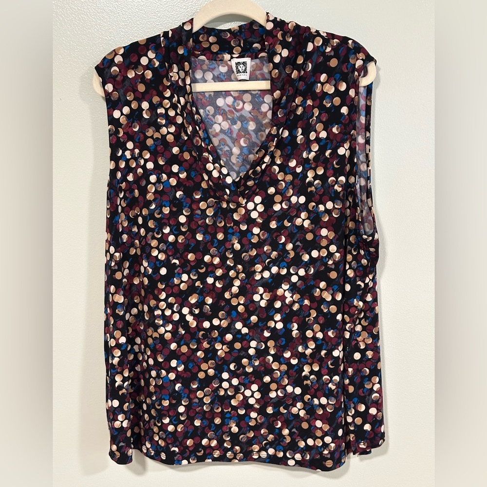 Anne Klein Multicolor Patterned Sleeveless Blouse